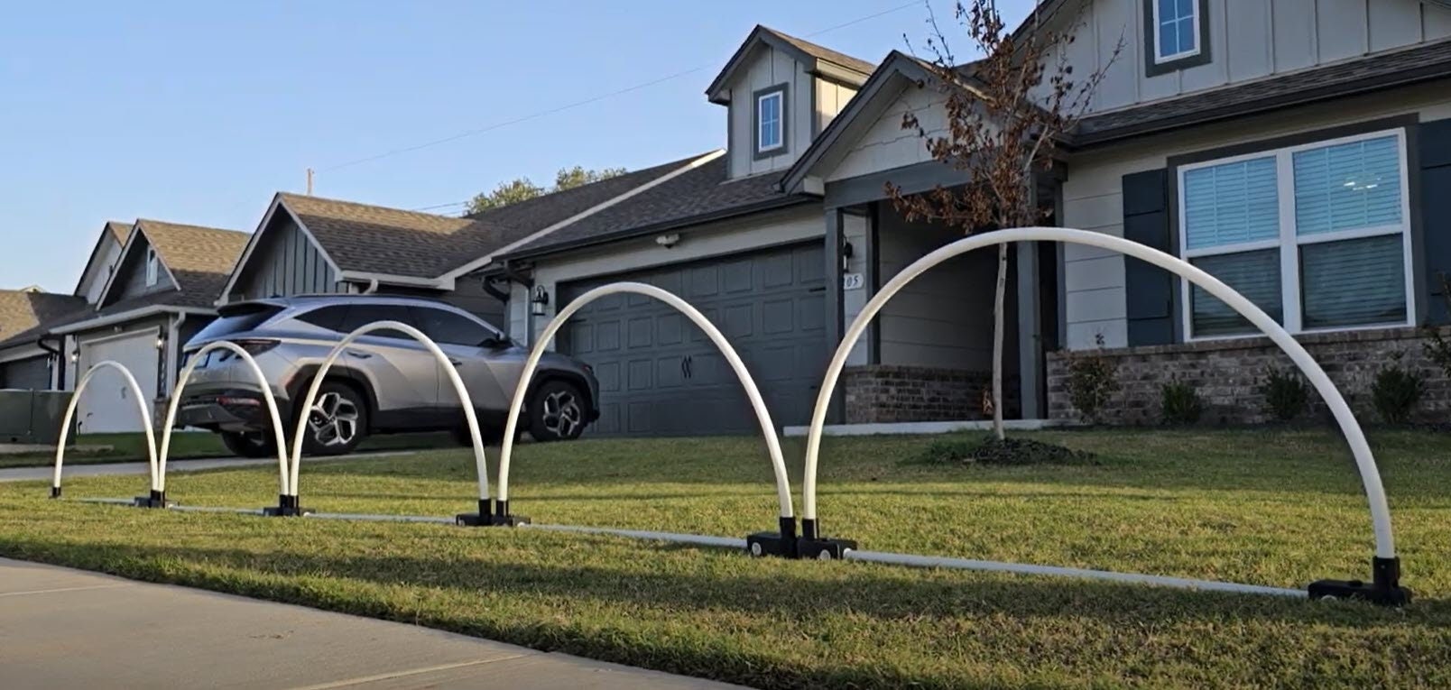 STL ONLY - Folding Arch Bases for Simple LED Light Display Storage